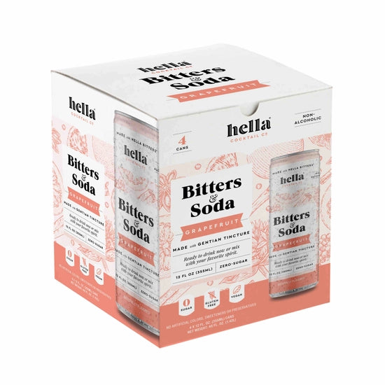 Hella Cocktail Co. Grapefruit Bitters & Soda - 4 Pack