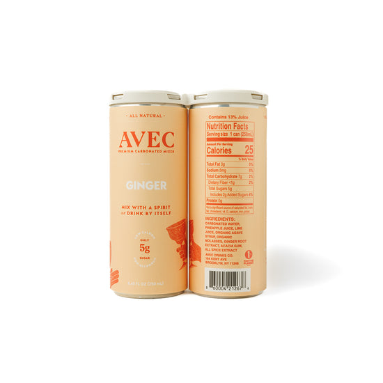 AVEC Ginger Natural Sparkling Drink - Case of 4